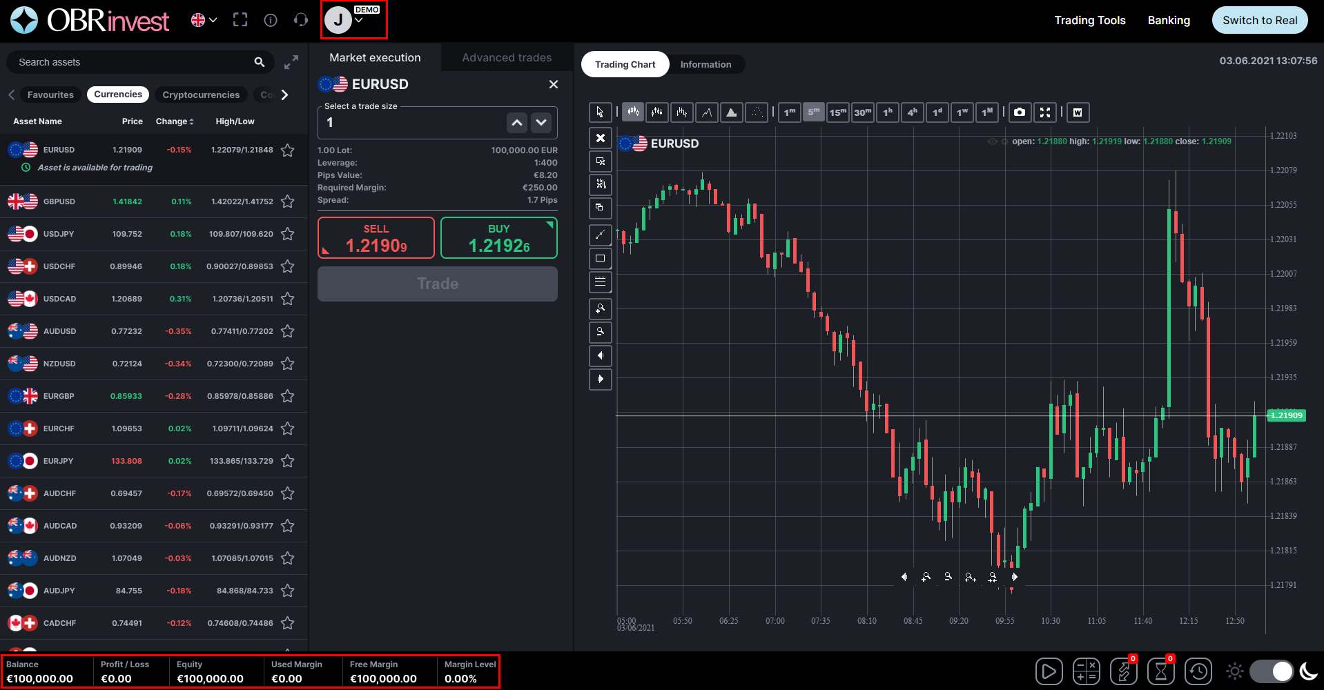 OBRinvest Demo Account